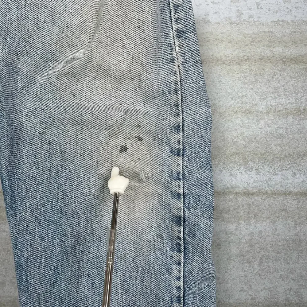 Vintage 90s Levis Jeans 505 38x34 Regular Straight Leg Fit Light Wash Orange Tab